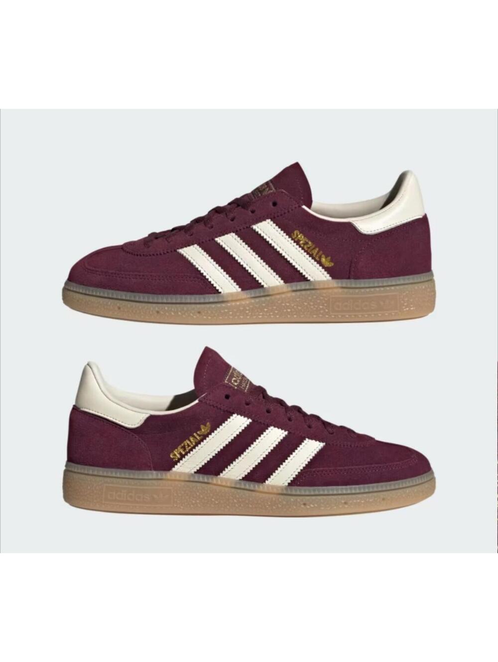 Women's Size 9 - Adidas Handball Spezial Maroon Burgundy White Shoes JP8726 New